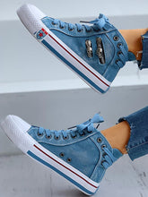 Denim Punk Schnür-Sneaker aus Canvas